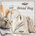 thumbnail image 4 of Linen Bread Bags - 2-Pack 11 x 15 inch Ideal for Homemade Bread, Unbleached, Reusable Food Storage, Housewarming, Wedding Gift, Storage for Artisan Bread - Bakery & Baguette, 4 of 4