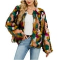 thumbnail image 2 of Gamivast Womens Faux Fur Jacket Winter Crew Neck Open Front Gradient Color Fuzzy Fleece Jackets Trendy Long Sleeve Fuzzy Soft Coats 2025, 2 of 6