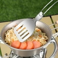 thumbnail image 2 of Stainless Steel Camping Cooking Utensils - Foldable Handle, Heat - Resistant, Non - Stick - Spatula, Turner, Colander, Spoon - Portable for Outdoor Adventures, 2 of 4