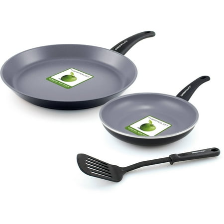 GreenLife Healthy Ceramic Non-Stick Soft Grip Breakfast Promo Pack, Black