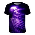thumbnail image 4 of Ulitacool Men Hallowmas T Shirts Short Sleeve Round Neck T Shirt Hallowmas Graphic Tee Comfortable Wear Purple, 4 of 4