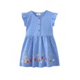 thumbnail image 3 of AJZIOJIRO Robe Décontractée pour Filles, Robe à Boutons Imprimée Simple pour Tout-Petits, Robe d'Été à Col Rond avec Jolis Pois, 3 of 9