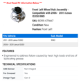 thumbnail image 2 of Front Left Wheel Hub Assembly - Compatible with 2006 - 2015 IS350 RWD 2007 2008 2009 2010 2011 2012 2013 2014, 2 of 2