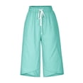 thumbnail image 4 of Capri Pants for Women Casual Cotton Linen Drawstring Lounge Pants Summer Loose Comfy Curved Hem Pants Pockets Ladies Comfy Plus Size 2026 Trendy Outfits Lightweight Cute Fashion Dressy Clothes, 4 of 6