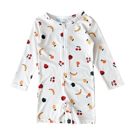 AJZIOJIRO Baby Girls Long Sleeve Bathing Suits Infant Summer Floral Swimsuit Toddler UPF 50 Sun Protection Swimwear 6M-8T