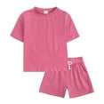 thumbnail image 2 of Gibobby Toddler Boys Toddler Boys Outfit Sets Summer Beach Button Down Tropical leaves PrinTshirts + Shorts 2 Piece Breathable Boys Beach Outfits(10-11 Years,Hot Pink), 2 of 7