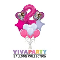 11 pc Disney Frozen Heart Balloon Bouquet 2nd Birthday Party Decoration Elsa Anna Birthday