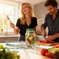 thumbnail image 2 of WEXLYN Green Plastic Leakproof Dressing Container Lid-to-Bowl Design Reusable Salad Jar with Side Opening Vegetables Food Storage Jar, 2 of 10