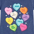 thumbnail image 3 of Instant Message - Colorful Sweethearts Candies Fitted Short Sleeve Graphic T-Shirt, 3 of 6