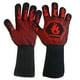 thumbnail image 3 of BRIGHTFUFU HOMEMAXS - Par de guantes para horno resistentes al calor de menos de 800 ℃, guantes protectores de silicona para barbacoa de algodón (negro, rojo), 3 of 8