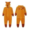 thumbnail image 6 of Christmas Pajamas Christmas Family Matching Kids Romper Long Sleeve Hooded Full Length Pants Animal Print Fleece Soft Sleepwear For Kids Orange 110, 6 of 6