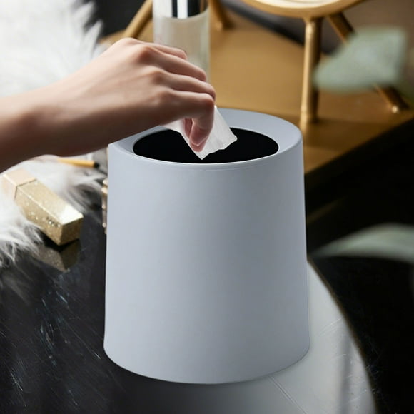 Scandinavian Mini Desktop Trash Can | Square Compact Office Garbage Bin Without Lid | Polypropylene Small Wastebasket for Study Table Bedroom Living Room | Multipurpose Storage Container