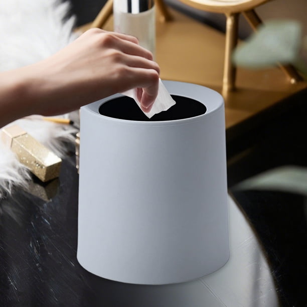 Mini Cubo de Basura de Escritorio Escandinavo Xyj250710005 | Cubo de Basura Cuadrado Compacto Sin Tapa | Papelera Pequeña de Polipropileno para Oficina, Estudio, Sala de Estar | Contenedor Multiusos