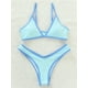 thumbnail image 4 of Conjunto de Bikini negro plisado con cordón para mujer, traje de baño de 3 piezas de manga larga, cintura alta, 2024, 4 of 5