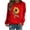 Red#2, variant on Womens Sweaters Cardigan Sweaters for Women Plus Size Women SunFlower Printed Pullover Sweatshirt Long Sleeve Sweatshirt Top
