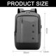 thumbnail image 2 of Mochila para portátil de viaje de negocios, bolsa para portátil con puerto de carga USB, gris oscuro, 2 of 6