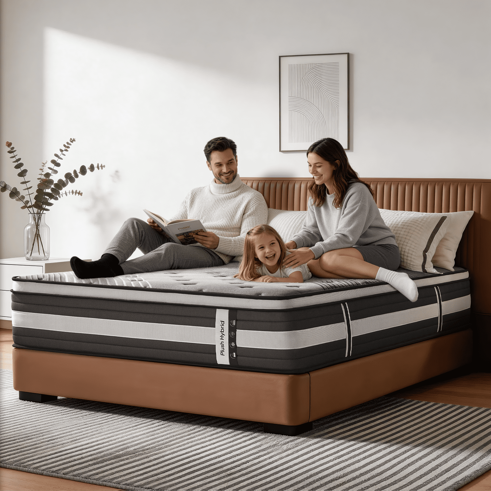 TWIN Size 12-Inch Medium Firm Hybrid Mattress in a Box, Euro Top with ActiveCool Gel Memory Foam for Pressure Relief & Motion Isolation, Fiberglass-Free, CertiPUR-US Certified