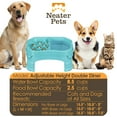 thumbnail image 3 of Neater Pet Brands Raised Neater Slow Feeder Double Diner - Elevated & Adjustable Feeding Height - Improves Digestion, Stops Obesity, and Slows Down Eating, Aquamarine, 3 of 11