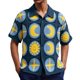 thumbnail image 5 of Ceisia Men's Sun Moon Star Patchwork Open Knit Short Sleeve Cardigan Casual Summer Top Multicolor XL Gifts, 5 of 9