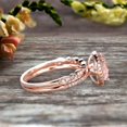 thumbnail image 2 of 2.50 Carat Morganite Wedding Set Engagement Ring 8x6mm Oval Shaped Art Deco Bridal Ring On 10k Rose Gold, 2 of 6