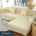 thumbnail image 1 of YIJIA Housse de Canapé Extensible Simple en Forme de L Lavable pour Salon Motif Moderne, 1 of 5