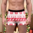 thumbnail image 2 of Mens Christmas Underwear Funny Novelty Holiday Boxers Briefs Sofy Comfy Cartoon Printed Underpants Men Lingerie, B08 Watermelon Red, Size XXL, 2 of 6
