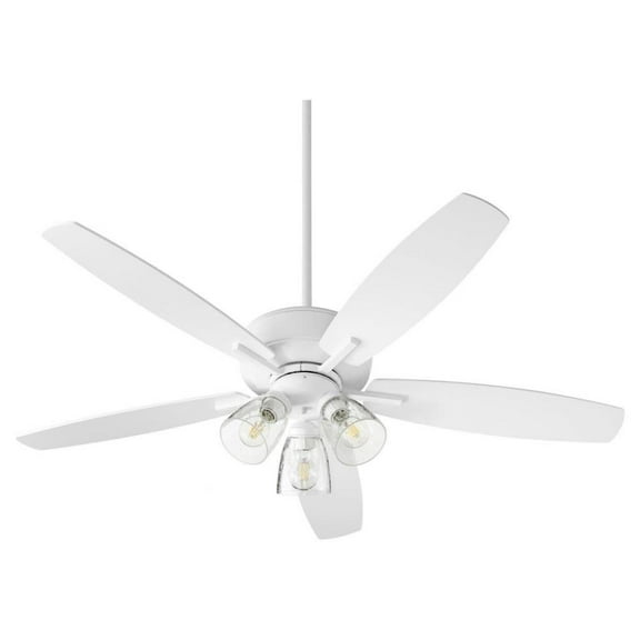 Carlile Way 5 Blade Ceiling Fan in Bailey Street Home Home Collection Style 52 inches Wide By 16.75 inches High-Studio White Finish-Studio