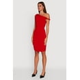 thumbnail image 3 of Womens Ruched One Shoulder Bodycon Mini Dress, 3 of 4