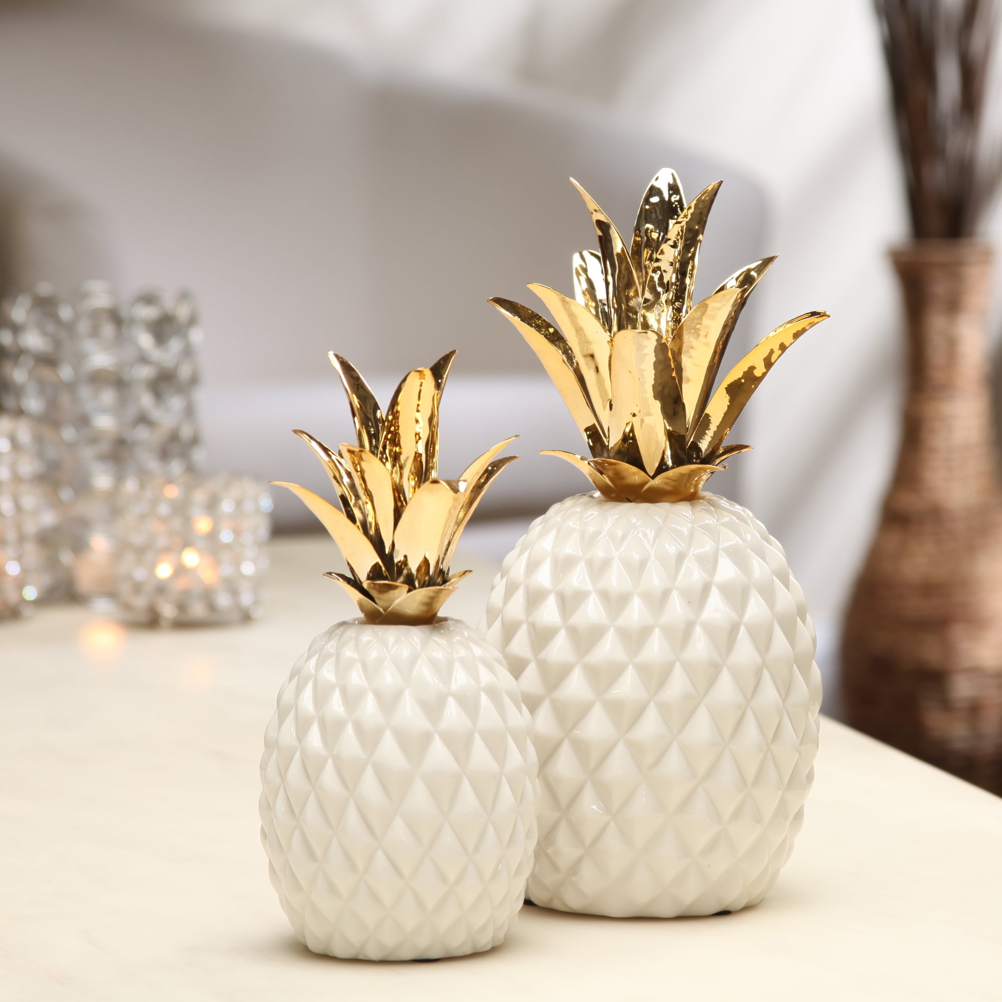 Better Homes Gardens Decorative Ceramic Pineapple White And