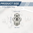 thumbnail image 2 of Uxcell Raccords Droits à Graisse, Filetage M8 x 3mm Accessoires de Raccord Hydraulique - Raccord pour (Machines Automobiles/industrielles), 12 Pcs & Acier Inoxydable 304 & Argent, 2 of 7