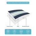 thumbnail image 5 of Quilts Twin Size, Aqua Navy Blue Striped Soft Comforter Bedding Set for Bed, Modern Abstract Lines Geometric Lightweight Quilted Bedspread with Pillow Cover(2 Pieces) for All Season, 68x86 Inch, 5 of 6