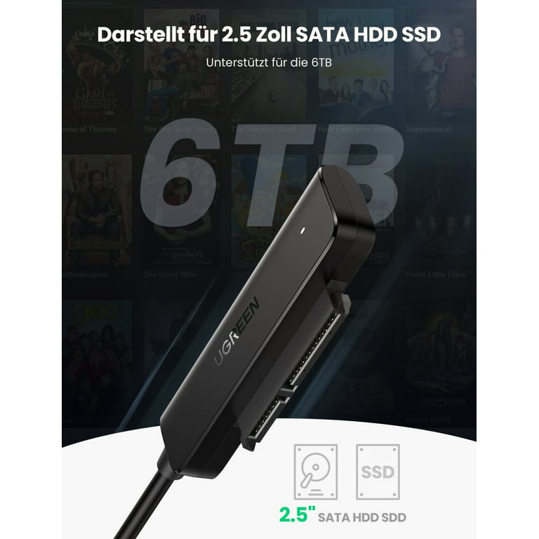 Dual USB 3.0 SATA Adapter Cable Up to 5Gbps with USB 2.0 Power Cable  support Big Capacity SSD and External Laptop 22 Pin 2.5 HD and DVD Driver  SATA 3 Converter - NWCA Inc.