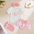 thumbnail image 2 of mgoYE Baby Girl Clothes 24 Months Toddler Baby Girl Summer Clothes Duck Print Short Sleeve T-Shirt Tops Solid Shorts Outfit Set(White,6-9 Months), 2 of 6