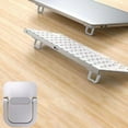 thumbnail image 1 of Laptop Stand, Portable Foldable Adhesive Laptop Riser, Mini ABS Desktop Height Pad Stable Support for Travel Office, Silver, 1 of 7