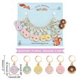 thumbnail image 2 of 12Pcs 6 Colors Alloy Enamel Donut Charm Locking Stitch Markers Golden Tone 304 Stainless Steel Clasp Locking Stitch Marker Mixed Color 3.3cm for DIY, 2 of 5