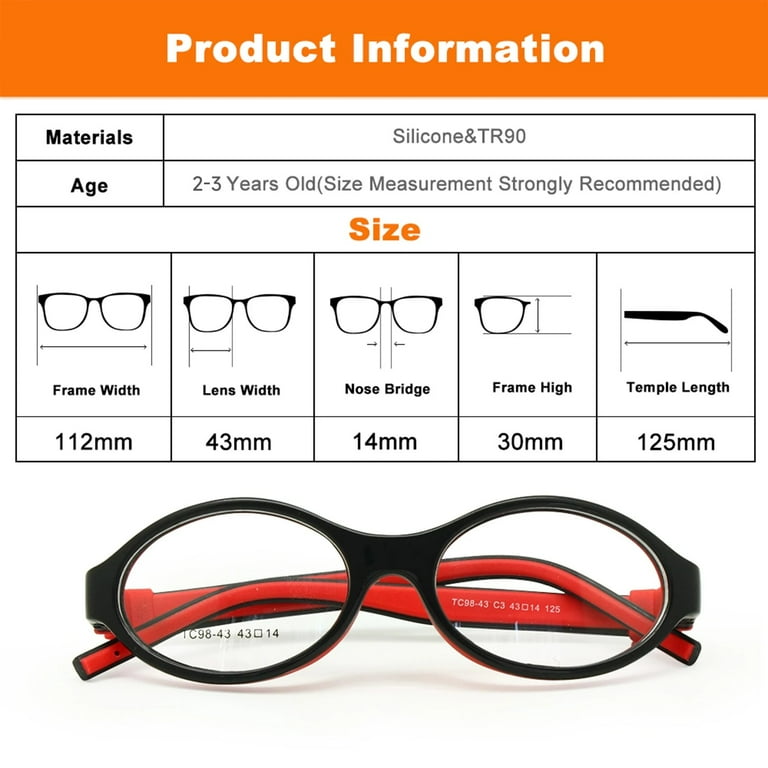 EnzoDate Boys Glasses Frame Size 43/14 Silicone TR90 Double Layers