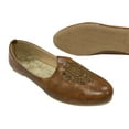 thumbnail image 4 of Punjabi Jutti For Men's Tan Wedding Sherwani Juttis Traditional Ethnic Slip-on Loafers Jooti Handmade Mojari Indian Shoes US 6, 4 of 5