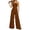 Brown, variant on Womens Jumpsuit Summer Wrap Long Sleeve Bodysuit Outing Piece Rompers for Women KH1 XS