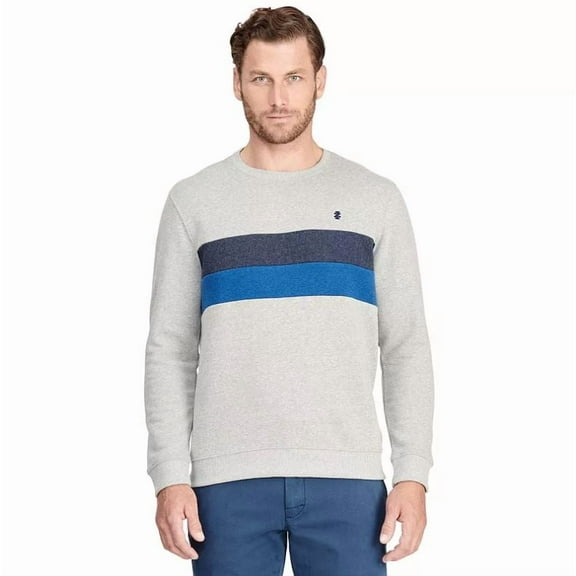 IZOD Men's Advantage Performance Crewneck Fleece Pullover Sweatshirt, LT Grey Heather , S