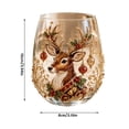 thumbnail image 2 of Decorr 3.9x3 Inch Christmas Embossed Art Stemless Wine Glasses, Santa Pattern Glass Cups, Decorative Clear Glass Tumbler for Holiday Tabletop Party Bar Home Decor Gifts, 2 of 6