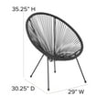thumbnail image 6 of Flash Furniture Valencia Oval Comfort Series Take Ten Black Papasan Lounge Chair, 6 of 12