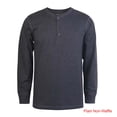 thumbnail image 1 of SLM Mens Cotton Thermal Tops Waffle Knit or Plain Henley Shirts -Large-Basic Charcoal, 1 of 2