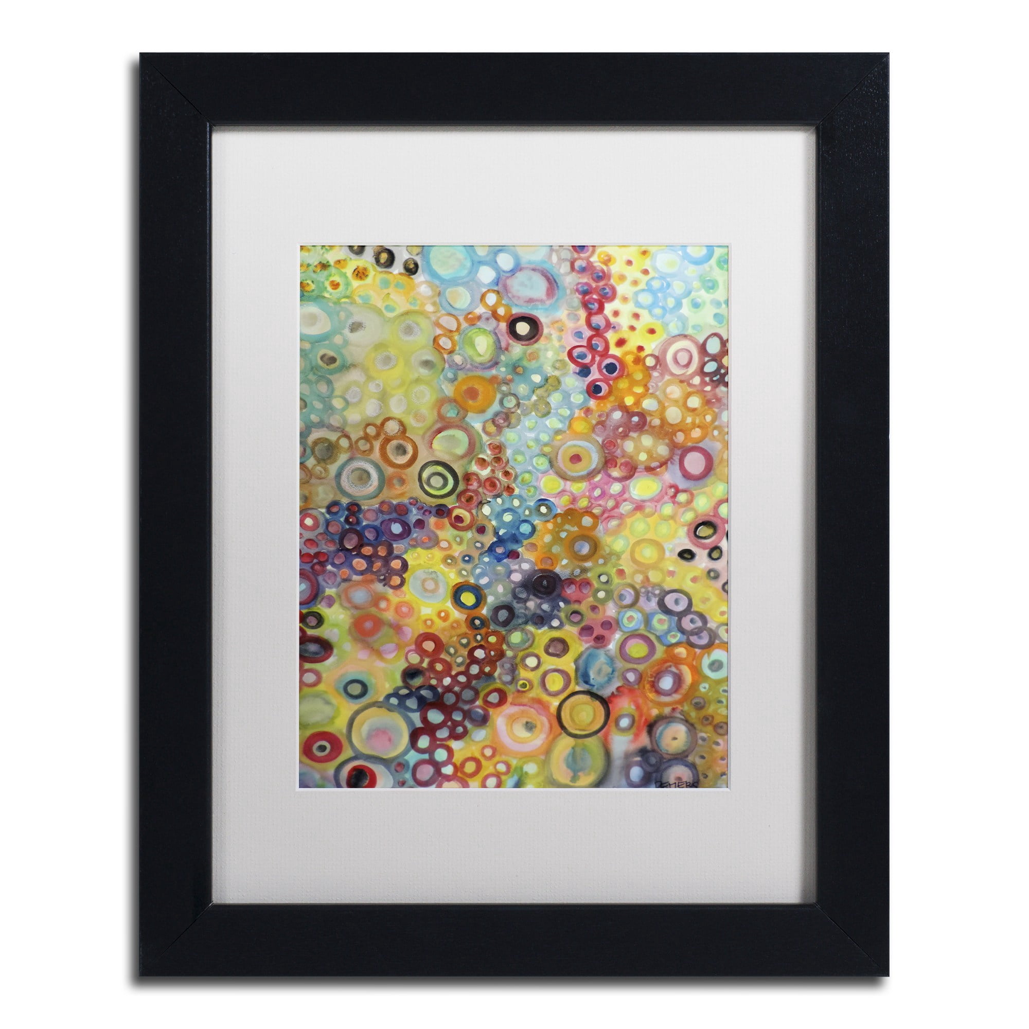 Trademark Fine Art "Cellulaires" Canvas Art by Sylvie Demers, White Matte, Black Frame