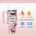 thumbnail image 6 of 30 oz Pink Horse Lover Gift Tumbler with Handle Straw Lid 30oz Pink Horse Themed Water Bottle Double Stainless Steel Insulated Basketball Cup Travel Coffee Mug, 6 of 6