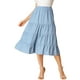 thumbnail image 1 of Falda Larga A Media Pierna con Bolsillos Escalonados Allegra K Azul M, 1 of 6