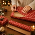 thumbnail image 4 of Christmas Wrapping Paper with Festive Snowflake Design on Kraft Backing, Versatile Gift Wrapping Paper for Holiday Decorating and Secure Parcel Covering, Elegant Christmas Gift, 4 of 7