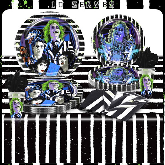 Beetlejuice Party Tableware Set Plates Cup Kit Birthday Supplies Decorations Disposable Dinnerware