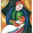 thumbnail image 1 of Girl With Cat II-Marc - CANVAS OR FINE PRINT WALL ART, 1 of 1