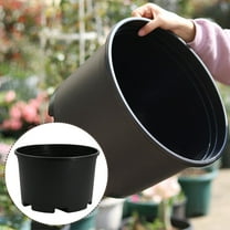 Supvox Black Lightweight Plastic Flower Pot with Drainage Holes for Indoor Plants