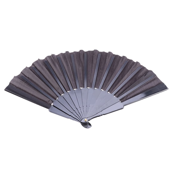 WASHWEPE 1Pack Hand Fan Folding Black Plastic with Traditional Chinese Style